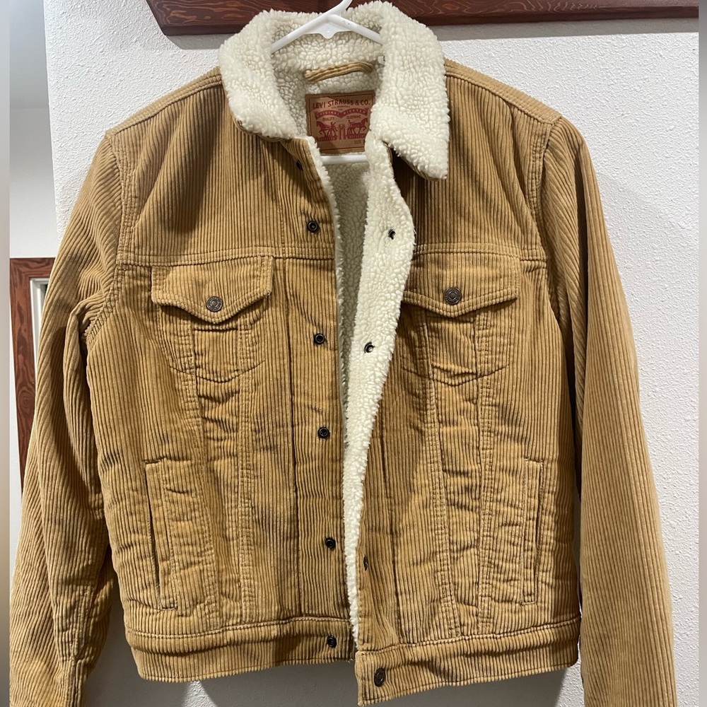 Levi's Women's Yellow Corduroy Sherpa Jacket - Picture 5 of 8